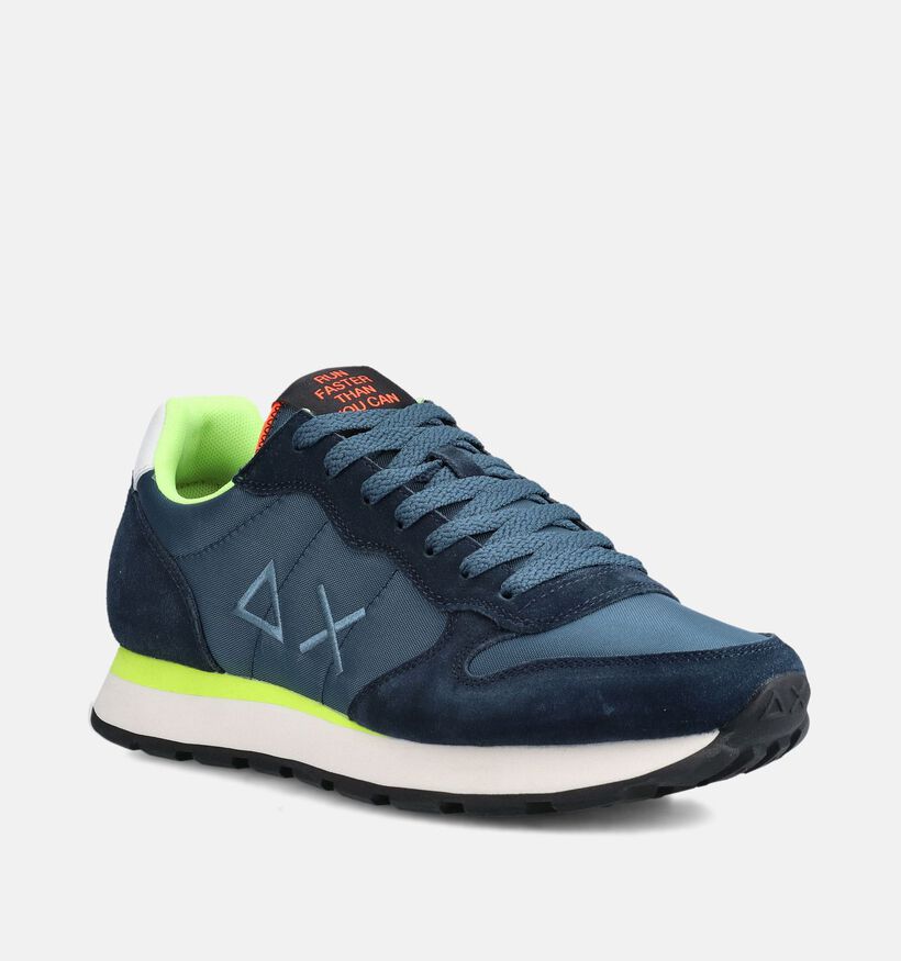 Sun68 Tom Fluo Donkerblauwe Sneakers voor heren (368803) - geschikt voor steunzolen