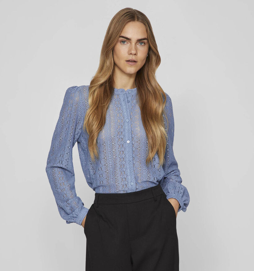 Vila Chikka Lace Blouse dentelle en Bleu pour femmes (335448)