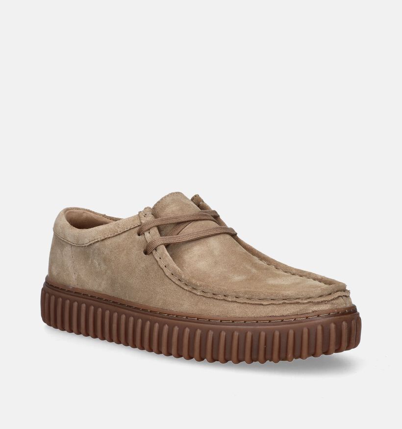 Clarks Torhill Lo Beige Veterschoenen voor heren (346655) - geschikt voor steunzolen