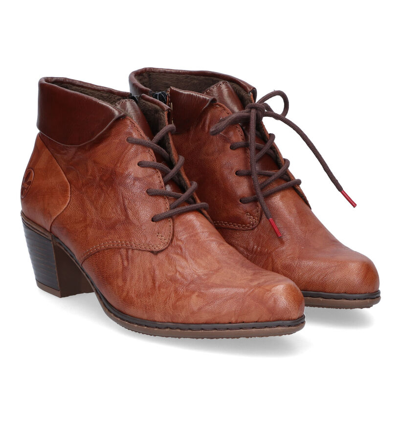 Rieker Bottines à lacets en Cognac pour femmes (344405)