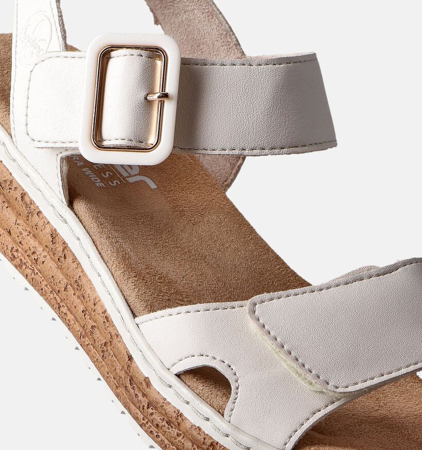 Rieker Ecru Sandalen met sleehak voor dames (354984)