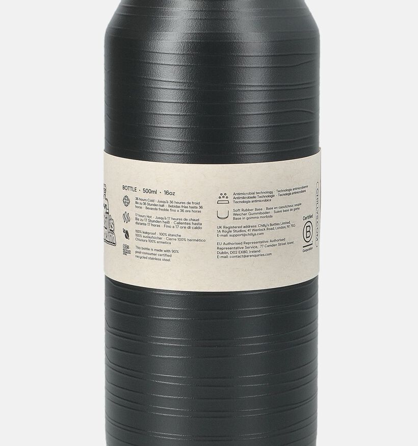 Chilly's Series 3 Zwarte Drinkfles 500ml voor dames, heren (383673)