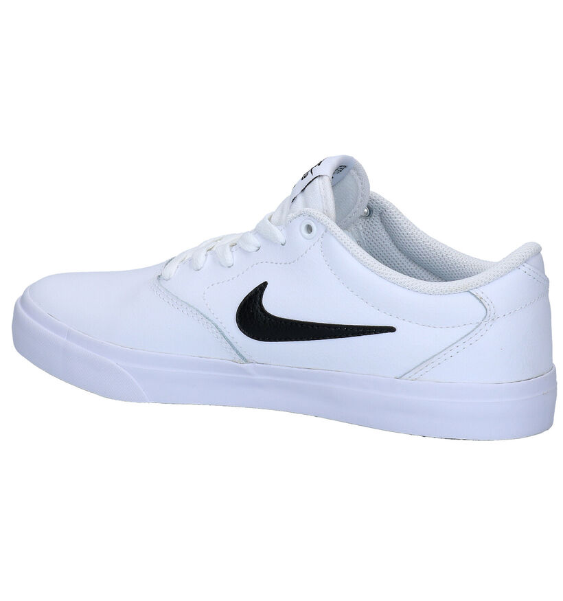 Nike SB Charge Premium Baskets en Blanc en simili cuir (277453)