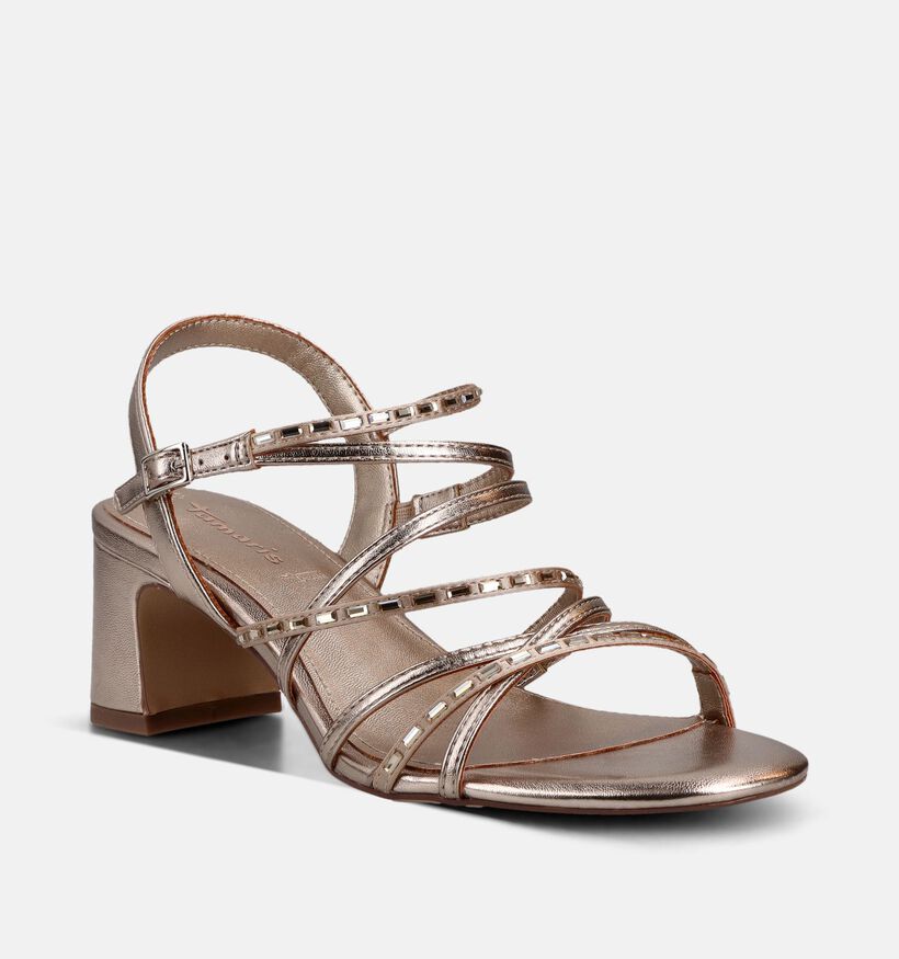 Tamaris Sandales &agrave; talons en Or pour femmes (371710)