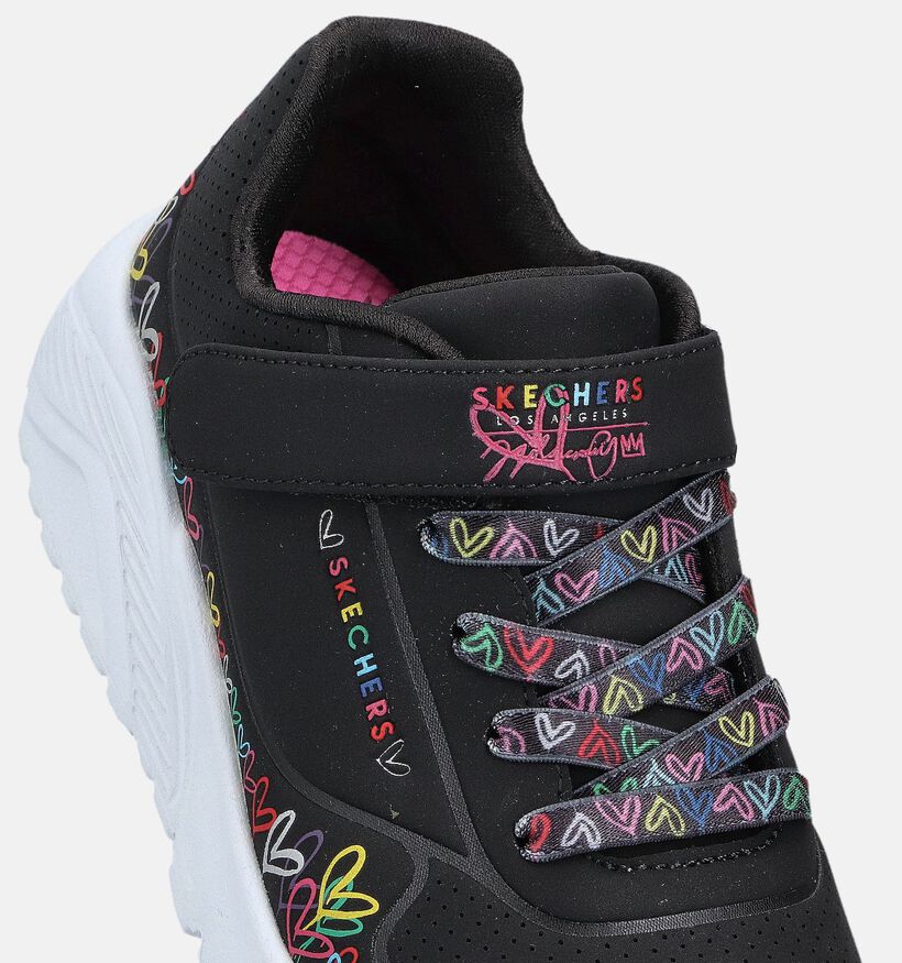 Skechers Uno Lite Heart Zwarte Sneakers voor meisjes (366294)