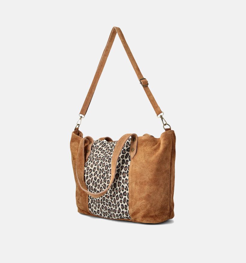 Via Limone Bruine Shopper tas met rits voor dames (360522)