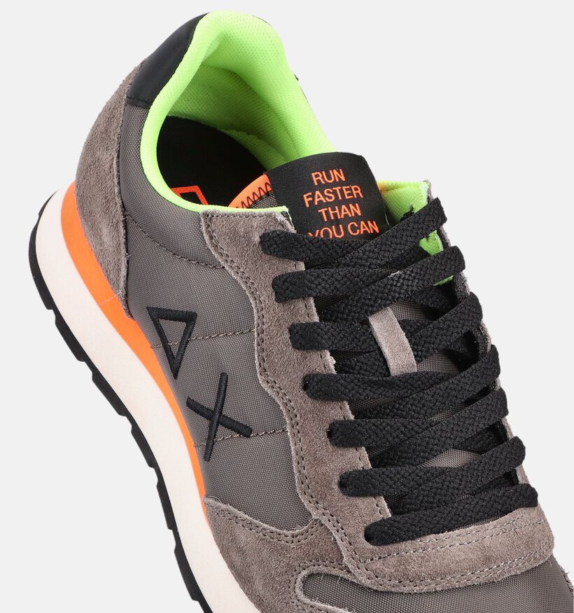 Sun68 Tom Fluo Grijze Sneakers voor heren (368805) - geschikt voor steunzolen