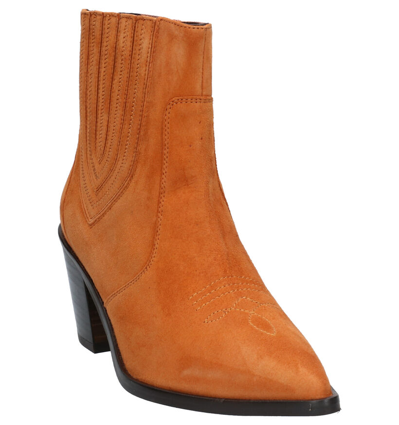 Frida Austin Cognac Western Laarsjes in daim (262451)