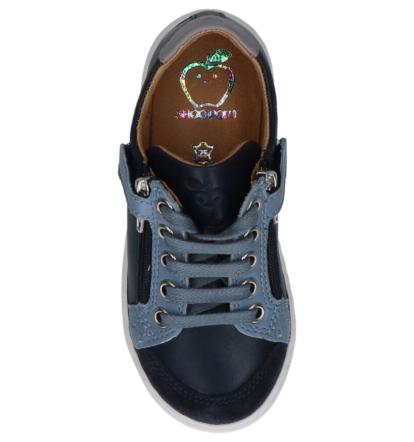 Schoenen met Rits & Veter Blauw Shoo Pom Play Lo Bi Zip in leer (215619)