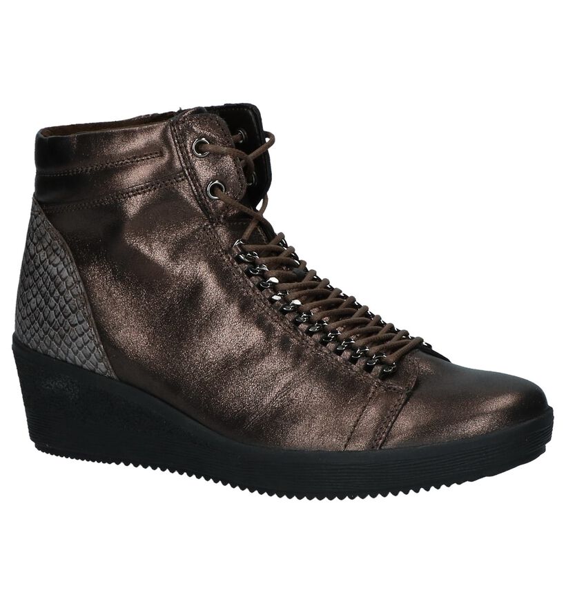 Gabor Comfort Bronzen Sneakers met Sleehak in leer (231176)