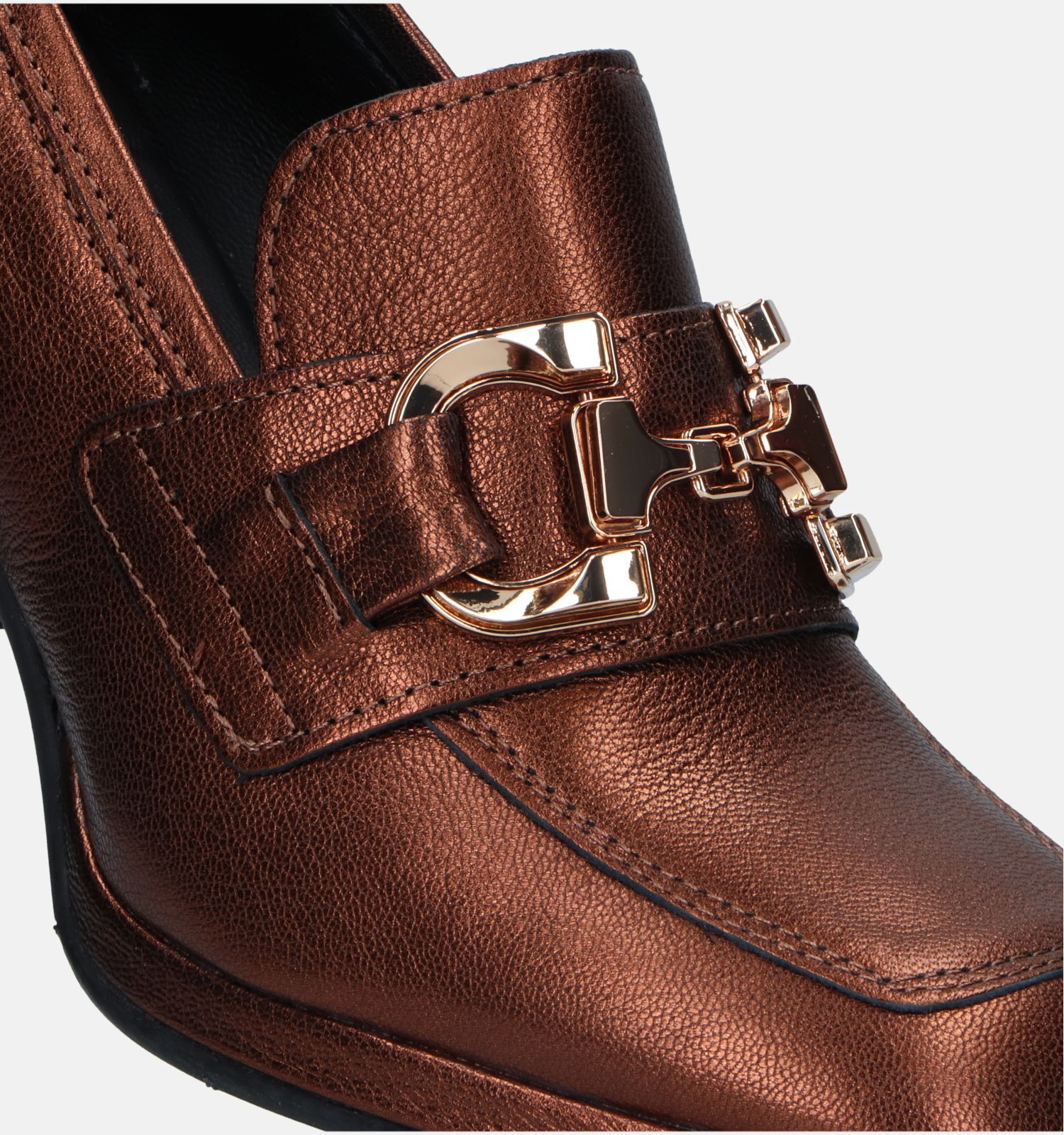 Signatur Bronzen Mocassins met hak Dames Pumps Online op TORFS.BE