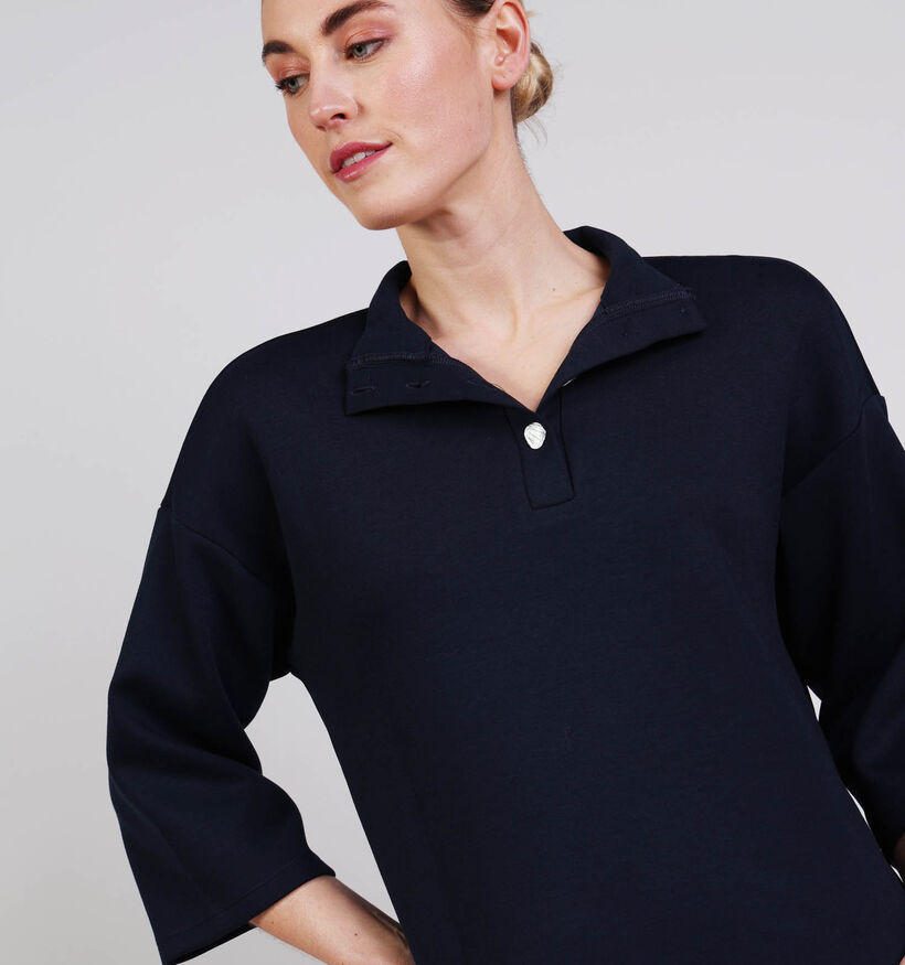 Vila Siffi High Neck Donkerblauwe Trui met Knopen voor dames (368114)