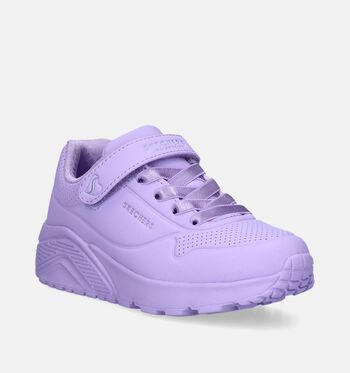 Skechers Memory Foam Low Sneakers Wit/Paars/Roze/Rood