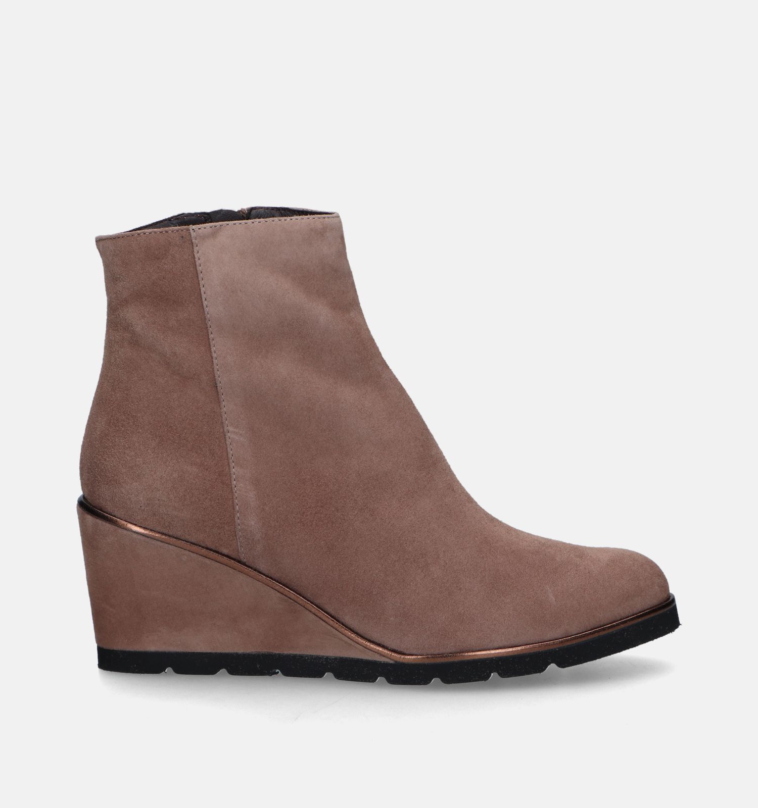 Jhay Taupe Enkellaarzen met sleehak Dames Enkellaarsjes Online op TORFS.BE