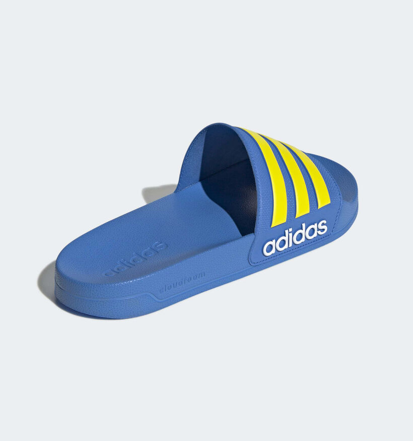 adidas Adilette Claquettes en Bleu/Jaune pour hommes (366997)