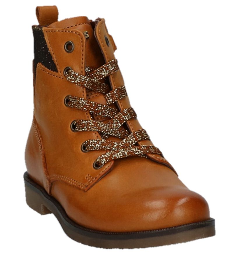 STONES and BONES Chaussures hautes en Cognac en cuir (223379)