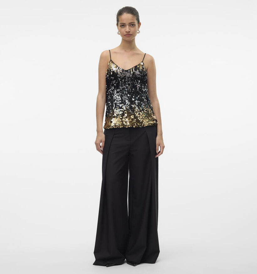 Vero Moda Ria Débardeur à paillettes en Noir pour femmes (349419)