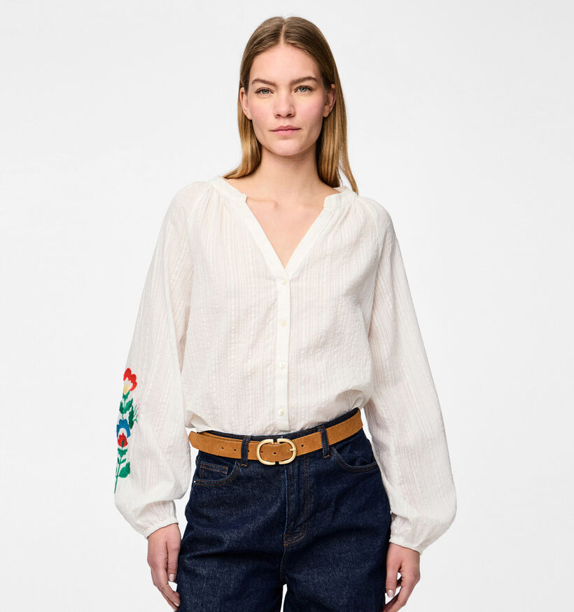 Pieces Sikka Blouse en Écru pour femmes (352457)