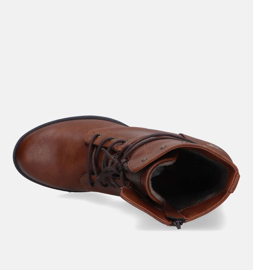 Mustang Bottines à lacets en Cognac pour femmes (331729)