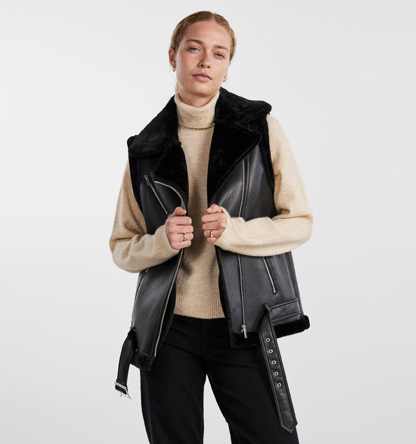 Pieces Nora Manteau sans manches en Noir pour femmes (333223)