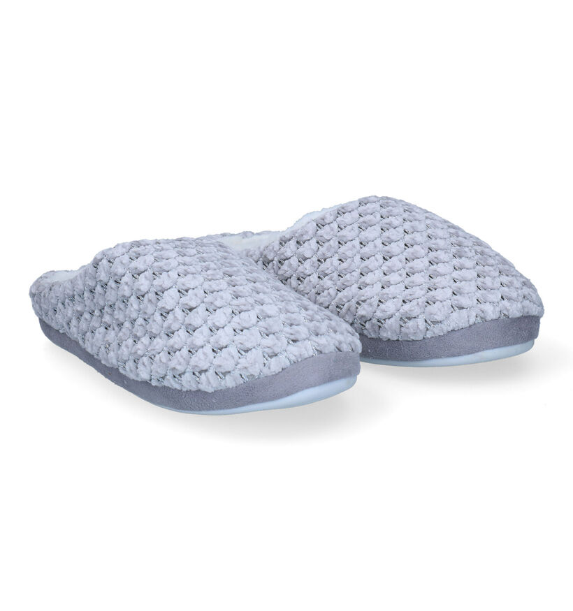 Super Cracks Pantoufles ouvertes en Gris clair en textile (311166)