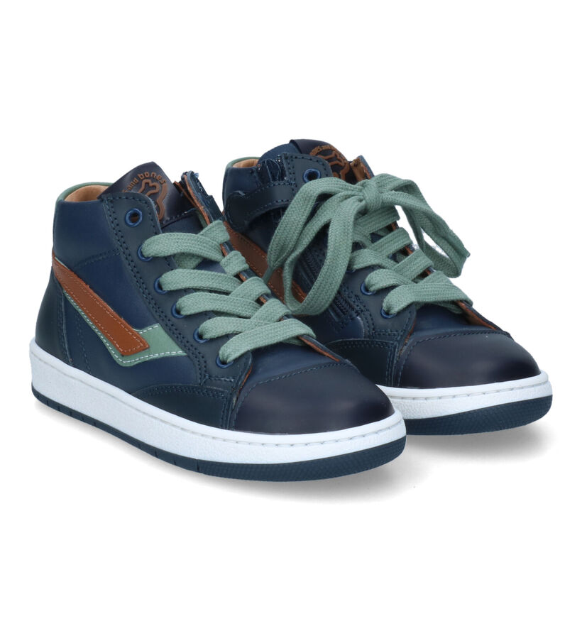STONES and BONES Colas Blauwe Hoge Schoenen in leer (317476)