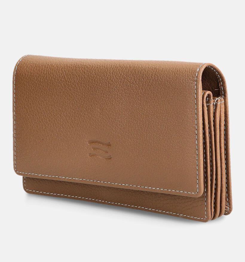 Crinkles Porte-monnaie zipp&eacute; en Marron pour femmes (381722)