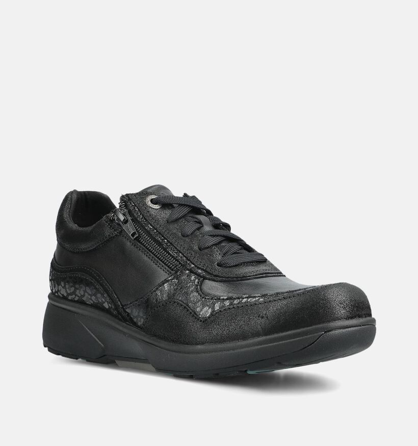 Xsensible Lima Zwarte Schoenen met Veter en Rits voor dames (378992) - geschikt voor steunzolen