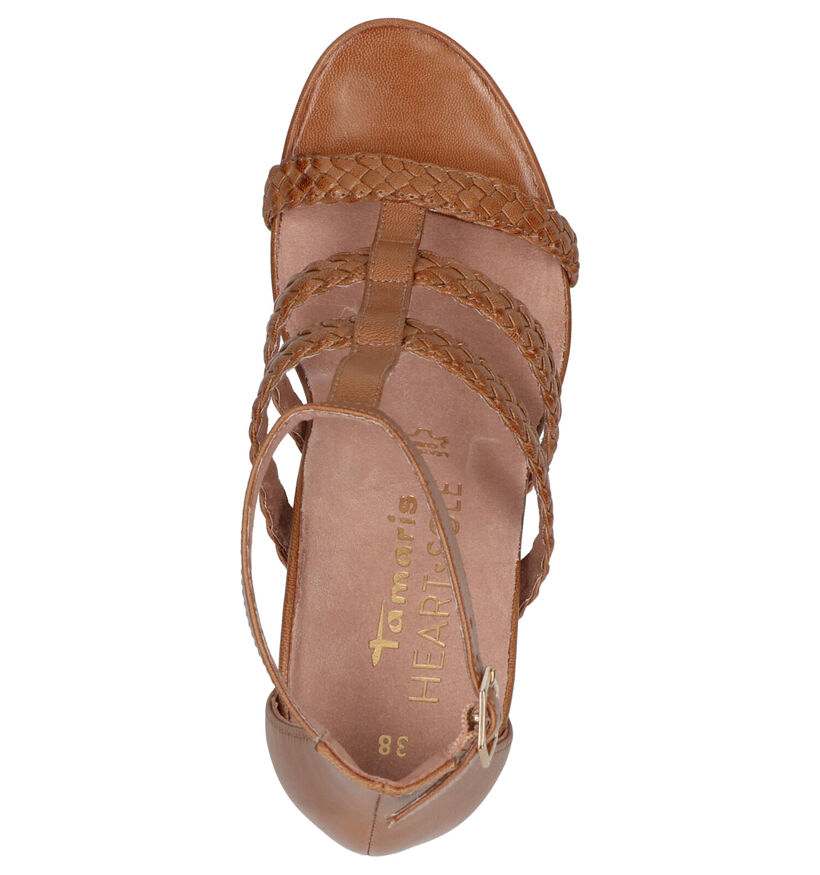 Tamaris Heart & Sole Cognac Sandalen in leer (270108)