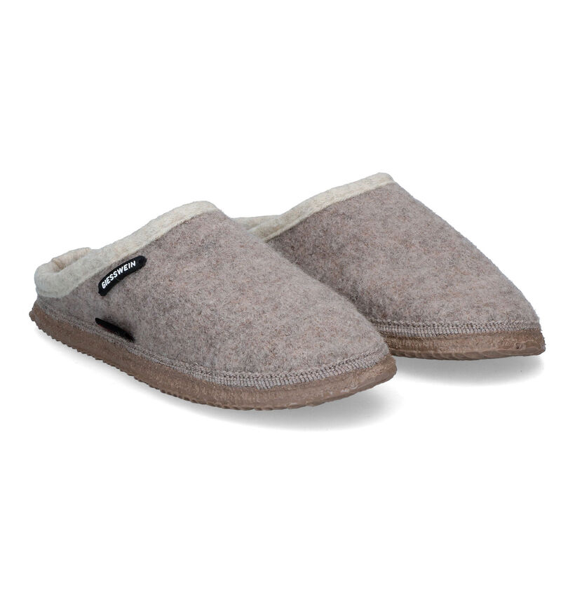 Giesswein Dannheim Pantoufles en Gris en laine (333556)