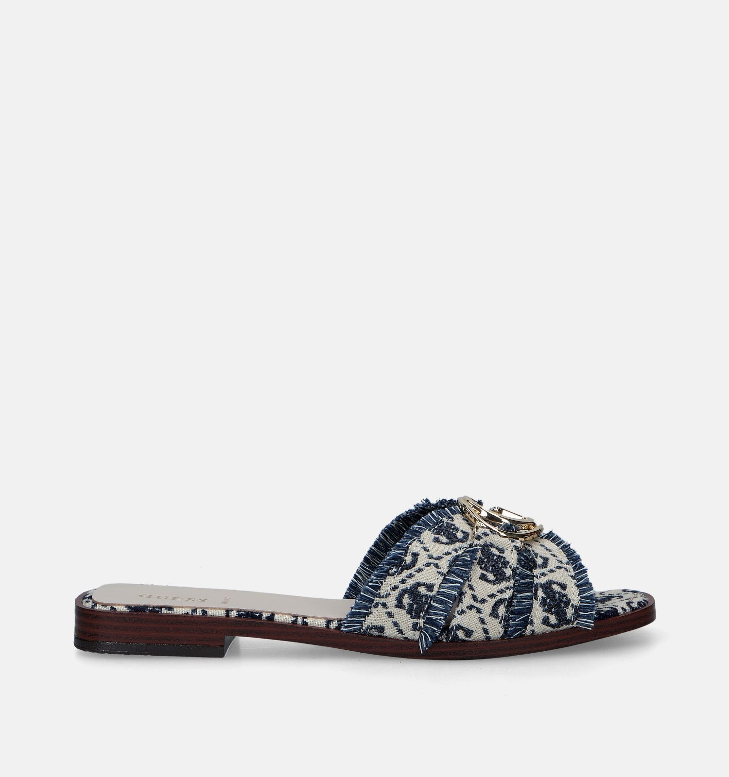 Guess Symo Blauwe Slippers Dames Slippers Online op TORFS.BE