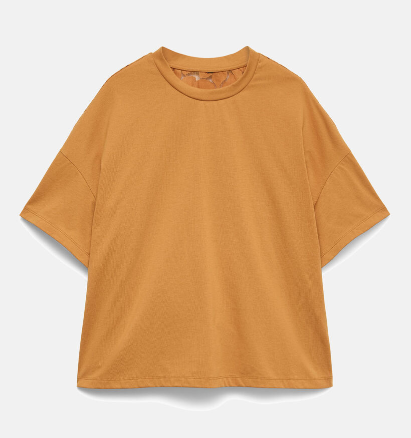 Vero Moda Curve Sharon Back Lace T-shirt en Orange pour femmes (375271)