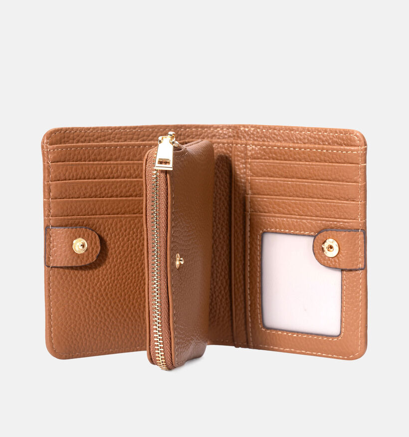 Crinkles Porte-monnaie zippé en Cognac pour femmes (365767)