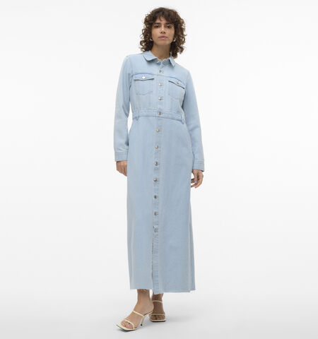 Robe chemise bleu