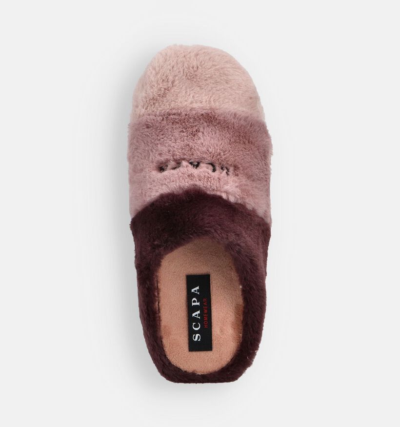 Scapa Pantoufles ouvertes en Rose/Bordeaux pour femmes (364013) - pour semelles orthopédiques