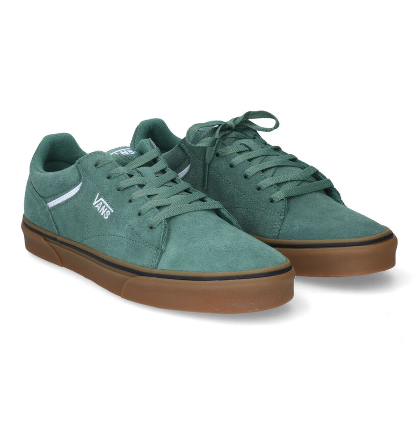 Vans Seldan Baskets de skate en Vert pour hommes (317785)