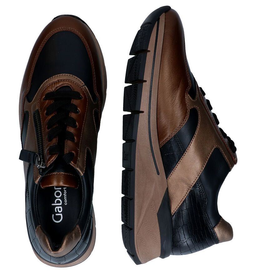 Gabor OptiFit Chaussures à lacets en Bronze en cuir (297427)