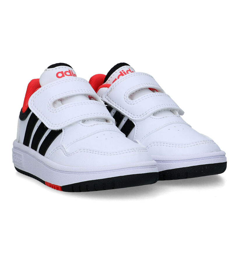 adidas Hoops 3.0 Witte Sneakers voor jongens (318805)