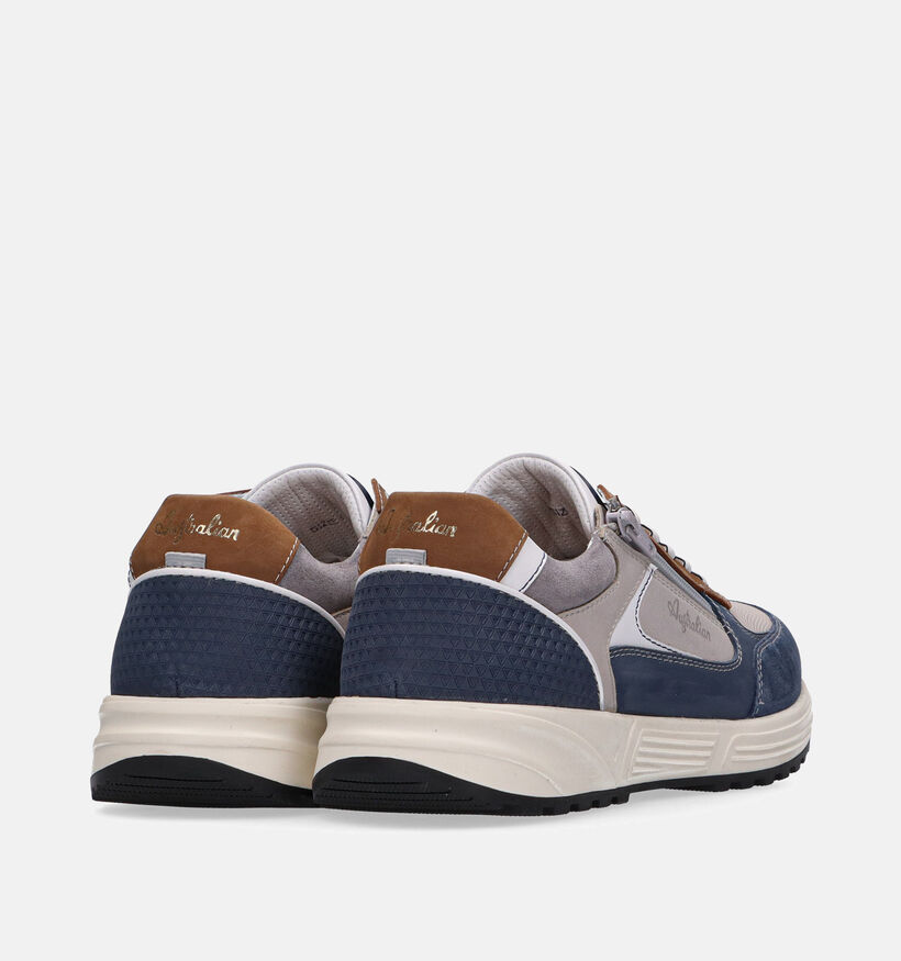 Australian Hawker Grijze/Blauwe Rits-Veterschoenen voor heren (369692) - geschikt voor steunzolen