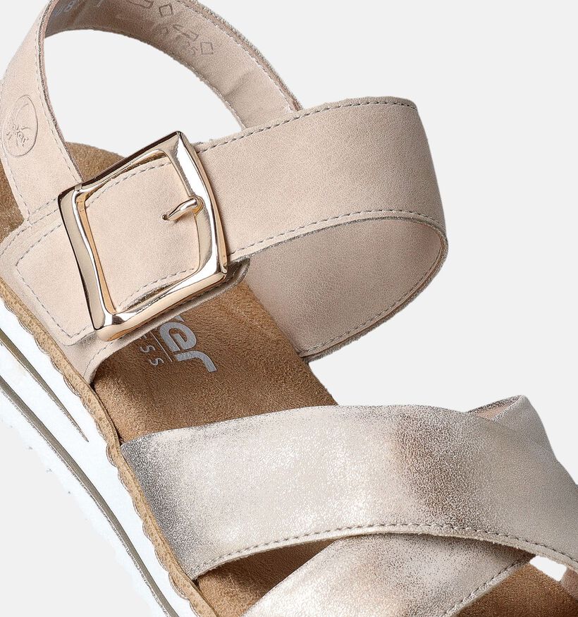 Rieker Gouden Sandalen met Sleehak voor dames (354972)