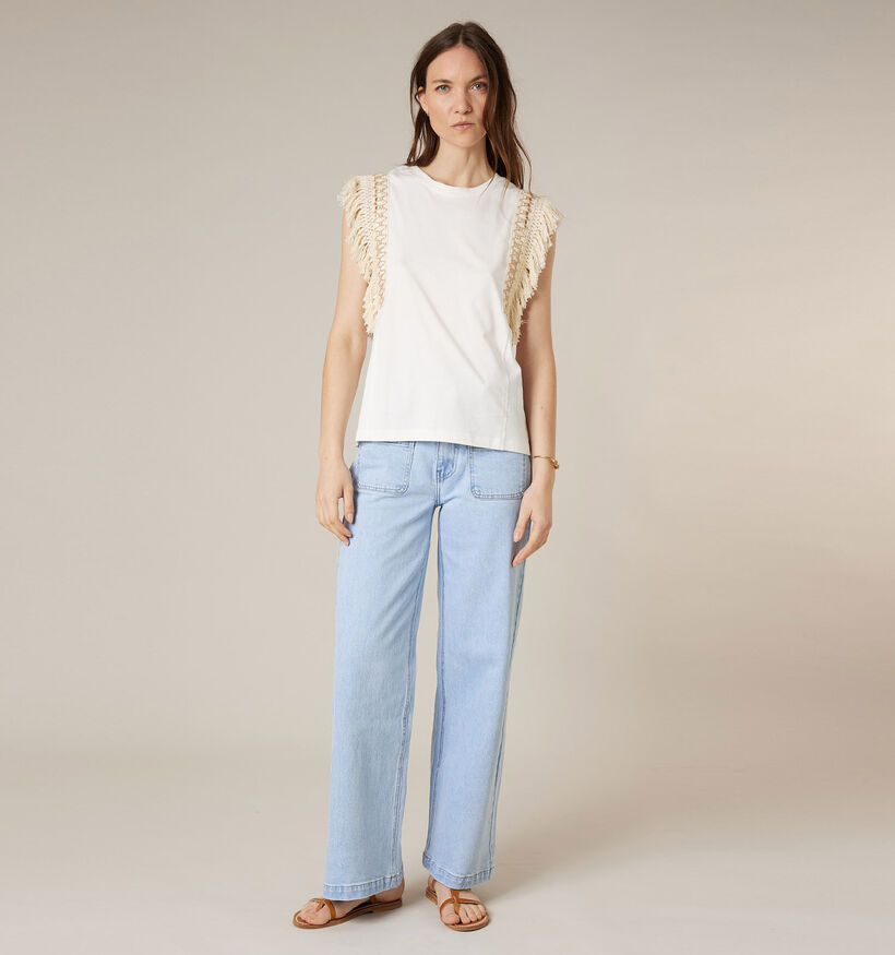 Deeluxe Original Dayna Witte T-shirt Franjes voor dames (369787)