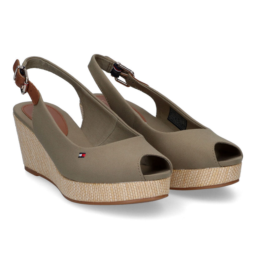 Tommy Hilfiger Iconic Elba Sling Back Wedge Blauwe Sandalen voor dames (336400)