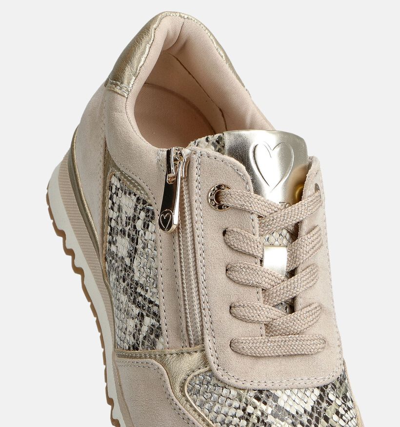 Marco Tozzi Lichtbruine Veterschoenen voor dames (367937) - geschikt voor steunzolen