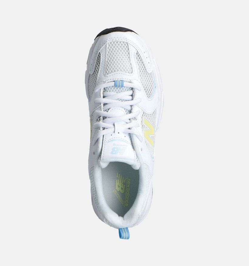 New Balance 530 Baskets en Blanc/Jaune pour filles (366640) - pour semelles orthopédiques