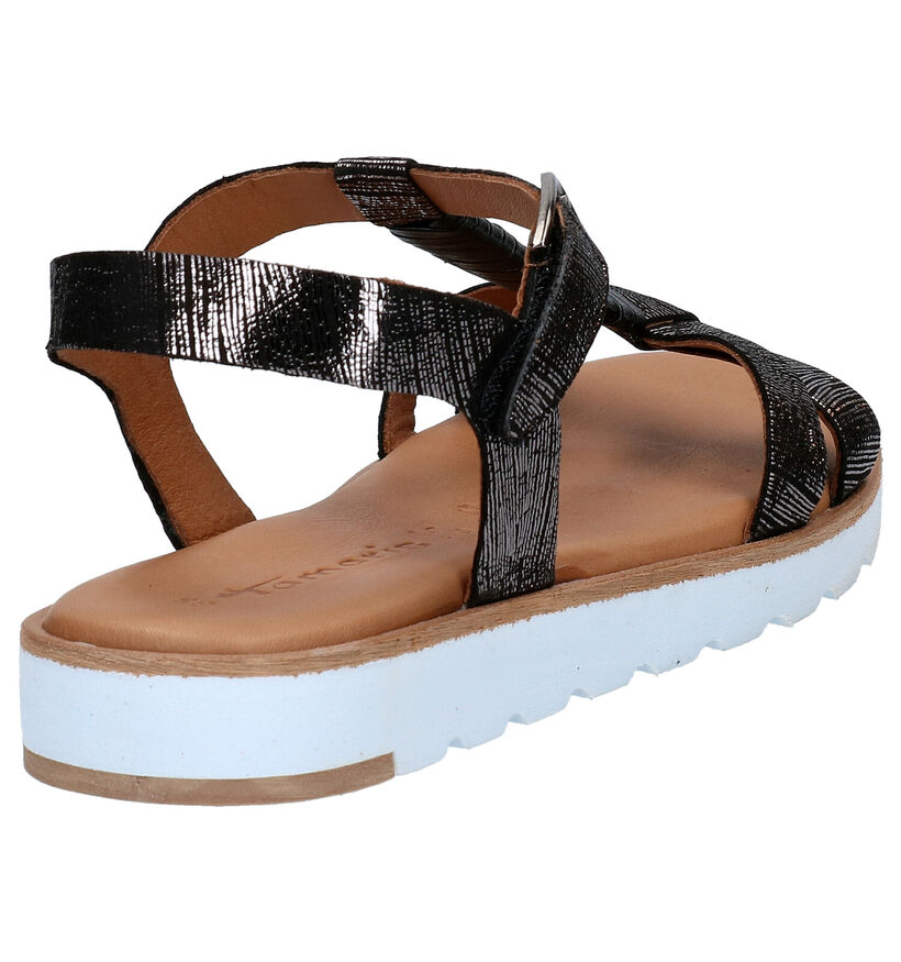 Tamaris Sandales plates en Noir en cuir (269906)