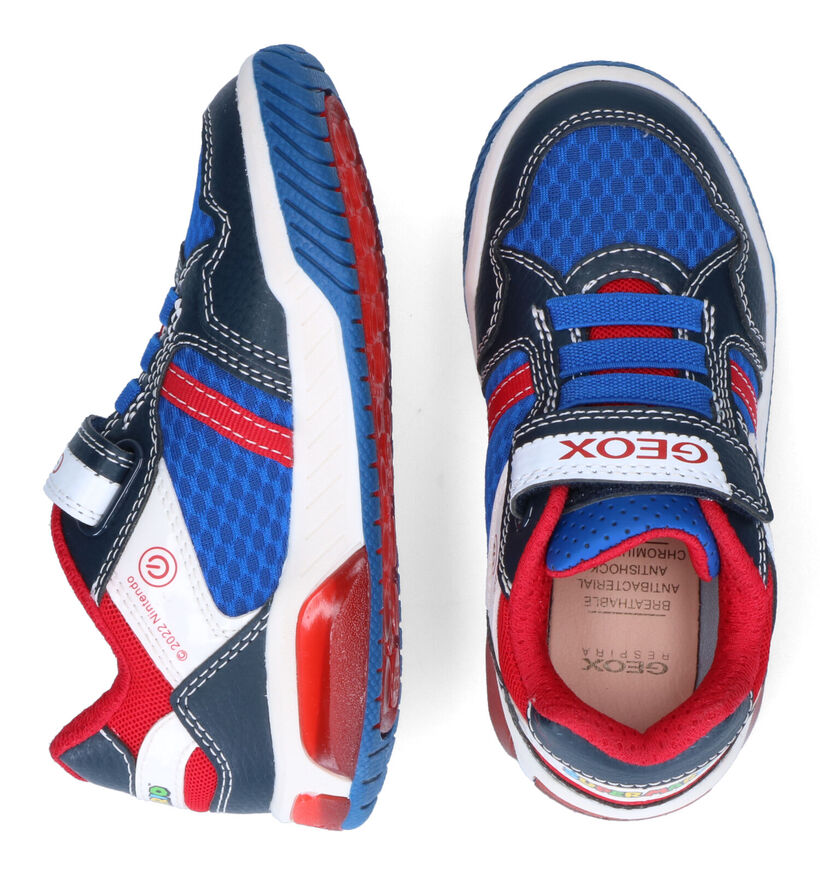 Geox Super Mario Chaussures avec lumières en Bleu pour garçons (302604) - pour semelles orthopédiques