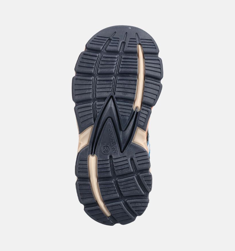 Naturino Wave Baskets basses en Bleu/Multi pour gar&ccedil;ons (380172) - pour semelles orthop&eacute;diques