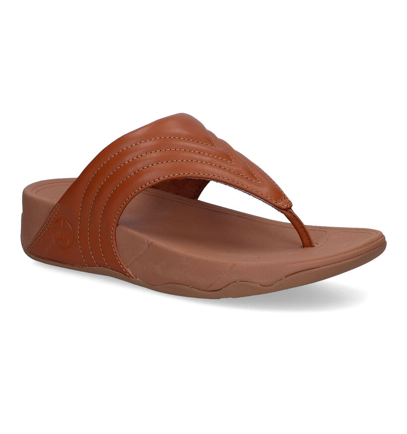 FitFlop Walkstar Cognac Teenslippers in leer (293468)