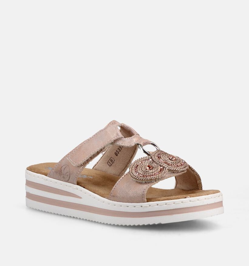 Rieker Rose gold Slippers met sleehak voor dames (370385)