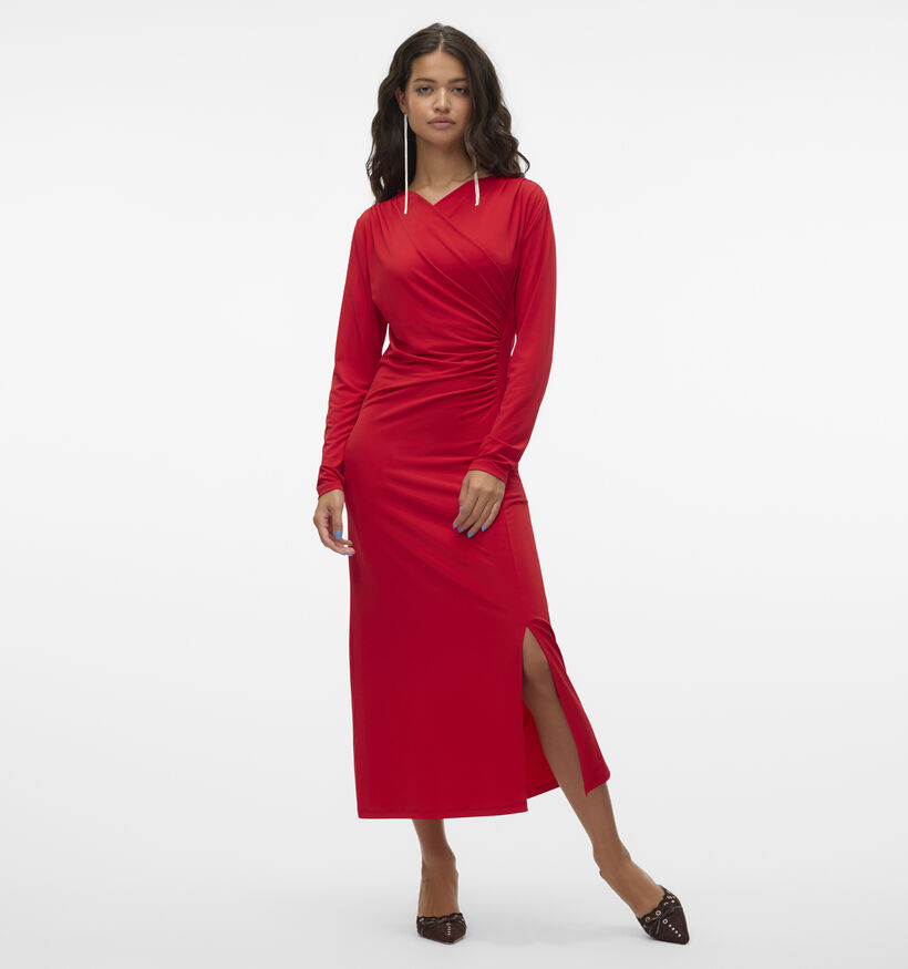Vero Moda Rasmine Robe longue en Rouge pour femmes (349037)